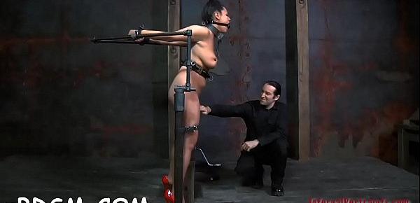  Slave receives lusty ass whipping previous to fur pie torturing